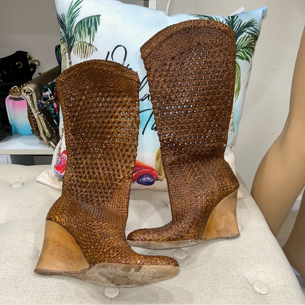 Kenneth Cole Woven Wedge Boots - Picture 6 of 10